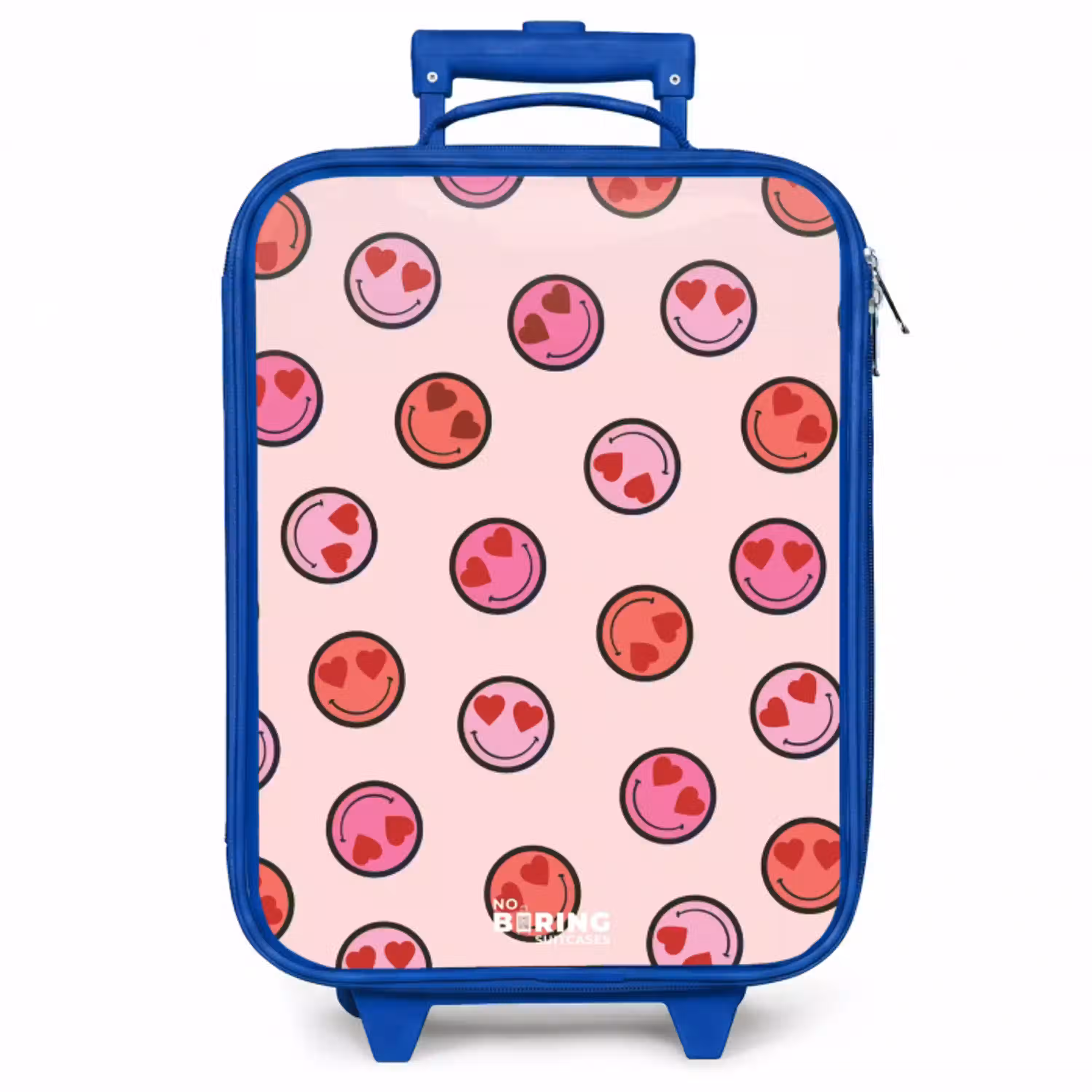 Hartje - Smiley - Patroon Kinderkoffer - Blauw klein -zzz_website3d