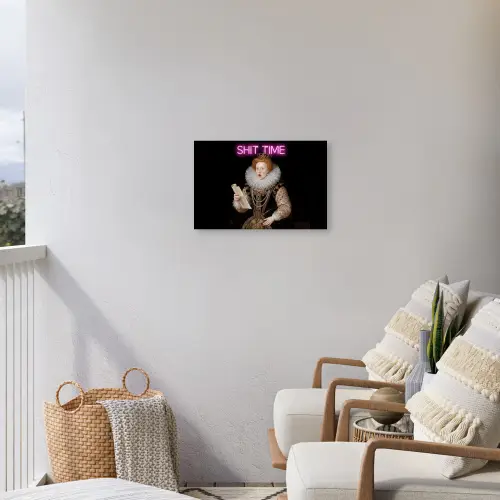 Portret - Humor - Neon Tuinposter op houten frame 2 cm dik klein -sfeer1