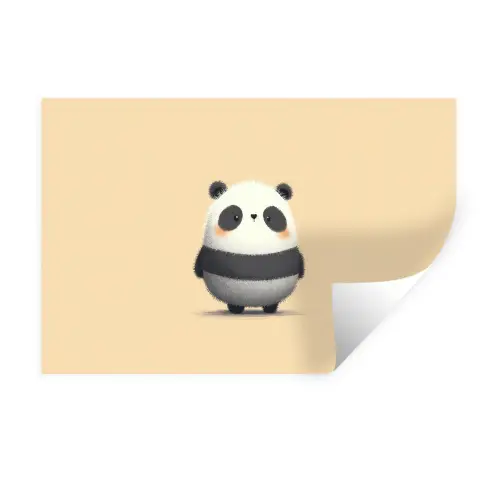 Panda - Beige - Minimalistisch Muursticker klein -3d