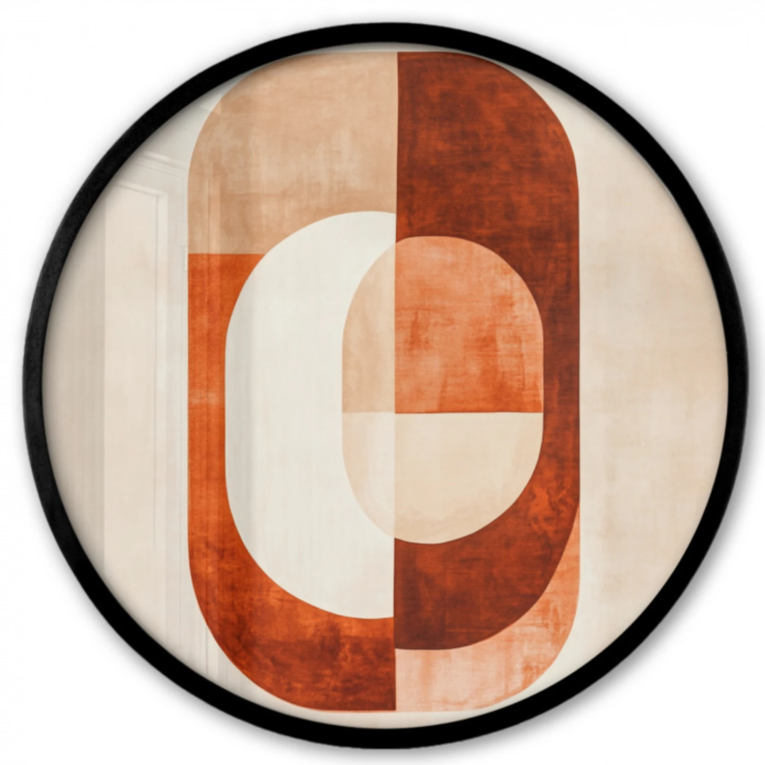 Illustratie - Abstract - Vormen - Rood Fotolijst rond zonder passe partout klein -3d