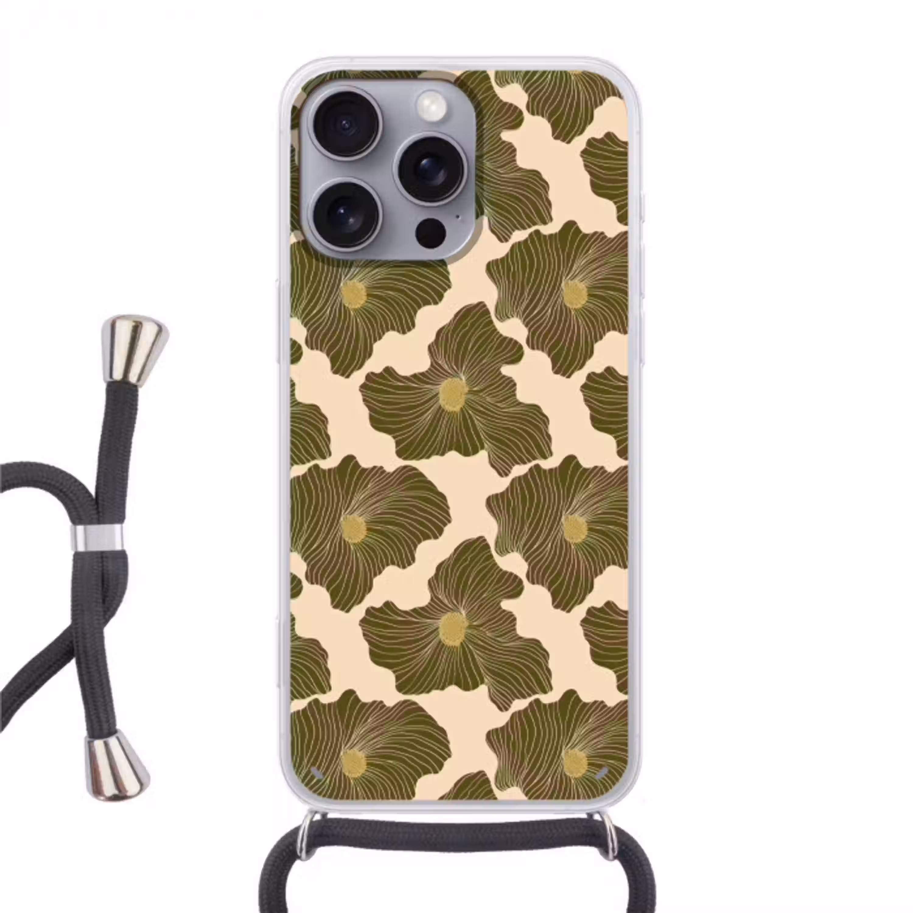Modern - Abstract - Groen Hoesje iPhone 16 Pro Max met koord klein 804 -3d