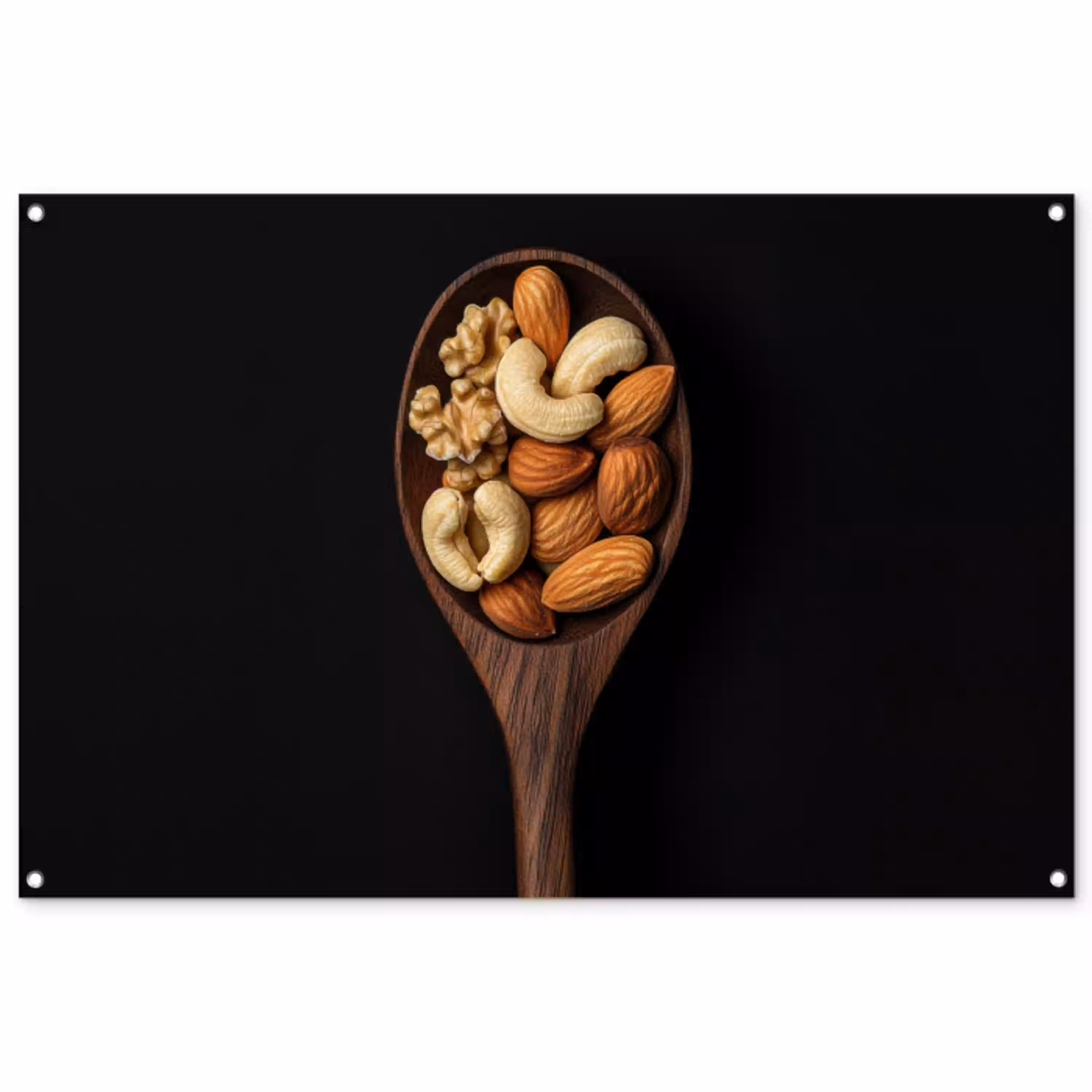Hout - Noten - Zwart tuinposter los doek groot -3d