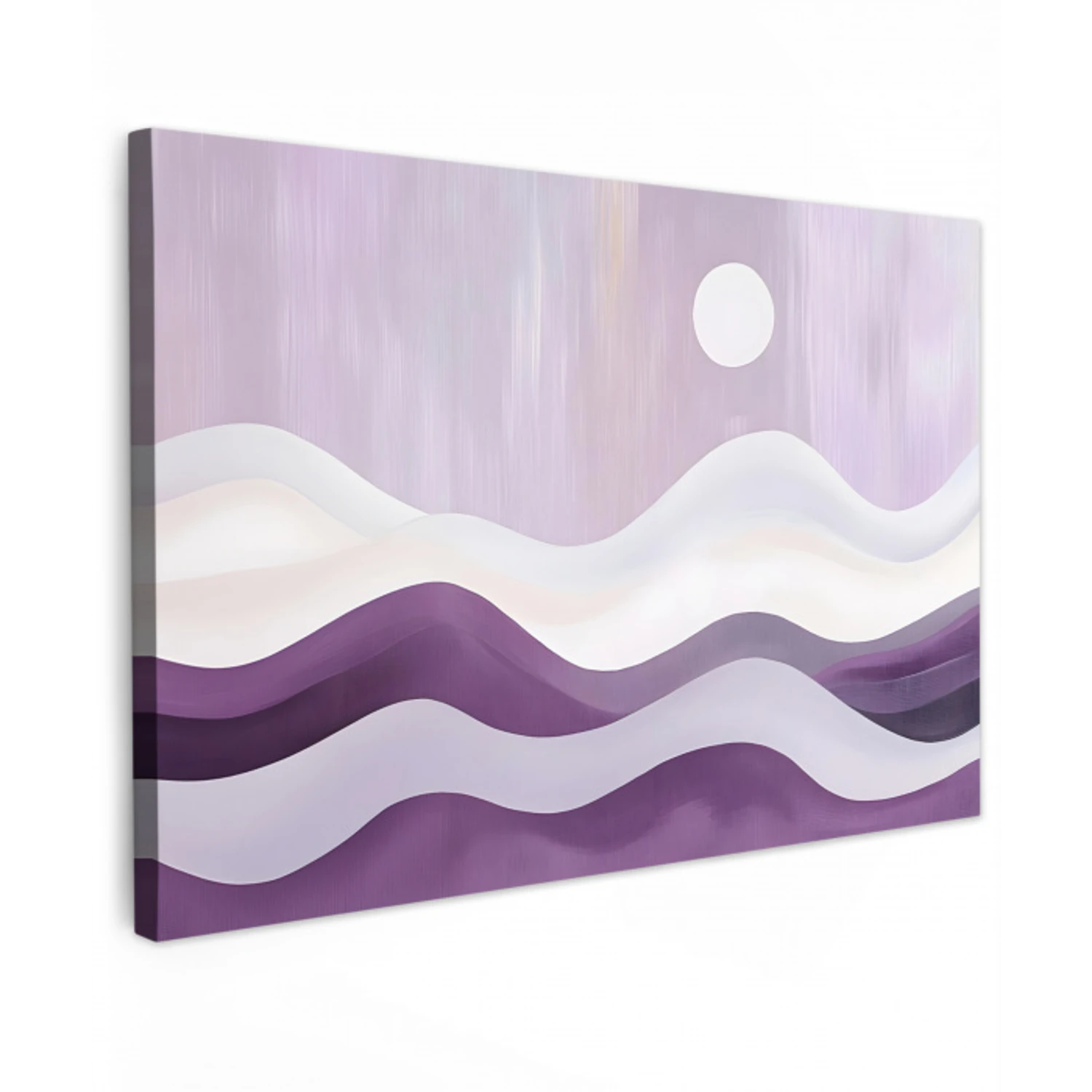 Golven - Heuvels - Abstract - Paars Tuinposter op houten frame 2 cm dik klein -3d