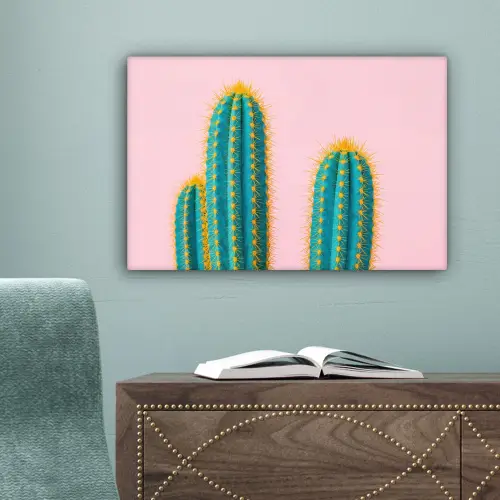 Cactussen - Modern - Pastel canvas 2cm klein -sfeer4