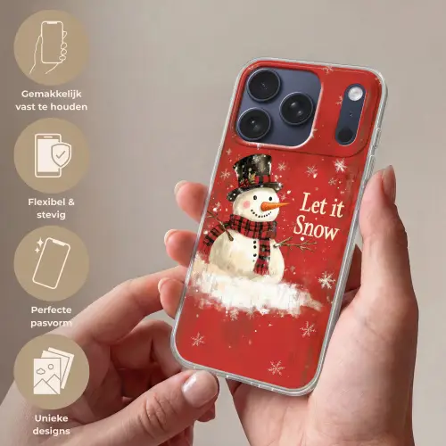 Sneeuwpret - Winter - Sneeuwpop Telefoonhoesje iPhone 17 Pro klein -sfeer3_NL