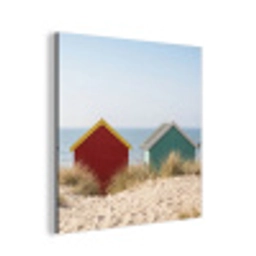 Strand - Huisjes - Kleurrijk - Duinen aluminium wit klein -3d
