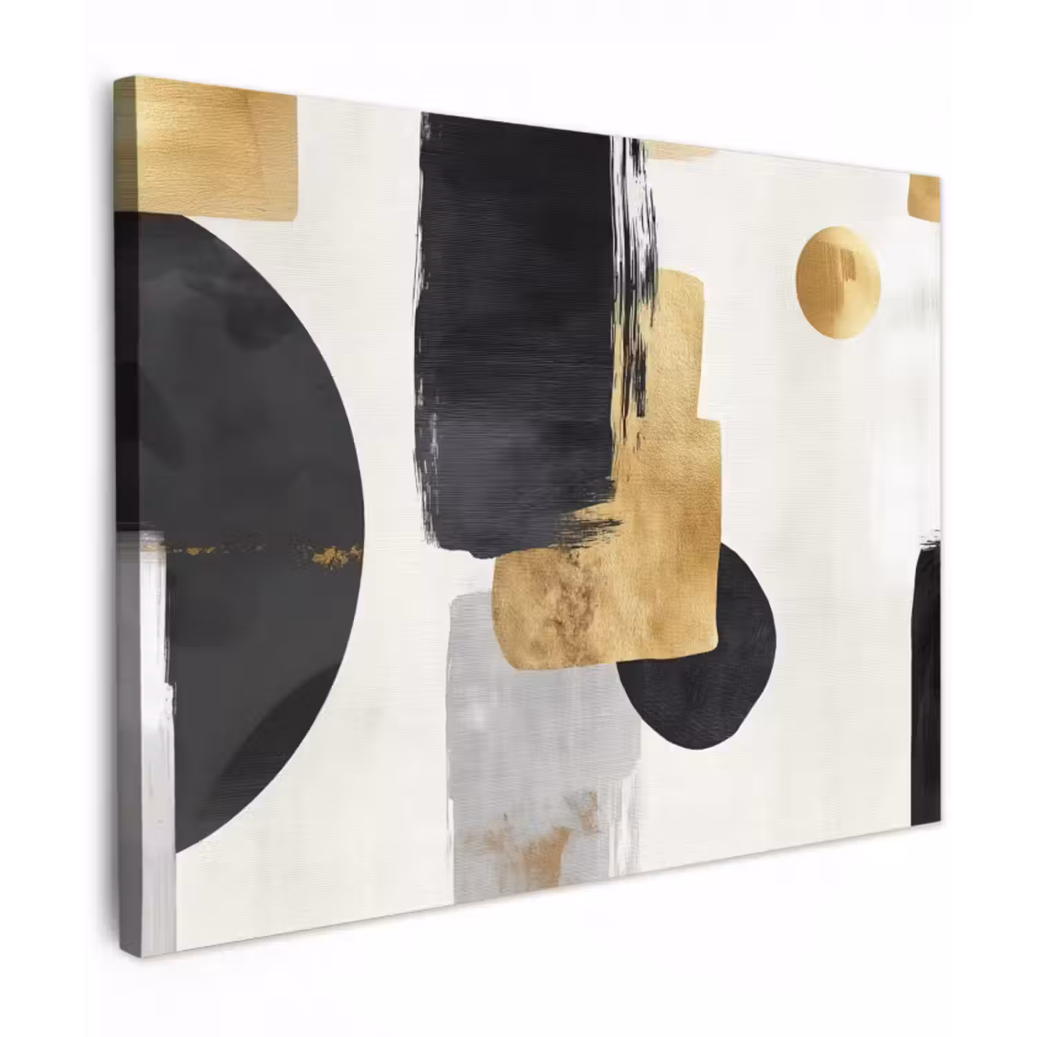 Leinwandbild - Gold - Rechtecke - Kreise - Abstrakt