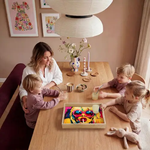Zonnebril - Roze - Vrouw - Rietje Dienblad Rechthoek middel -sfeer4