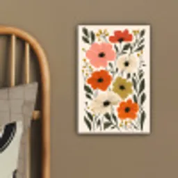Veldbloemen - Stengels - Blaadjes - Groen canvas 2cm klein -sfeer3