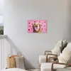 Hond - Kiss- Valentijn - Hartjes Tuinposter op houten frame 2 cm dik klein -sfeer1