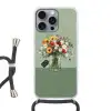 Bloemen - Vaas - Kaartje Hoesje iPhone 16 Pro Max met koord klein -3d