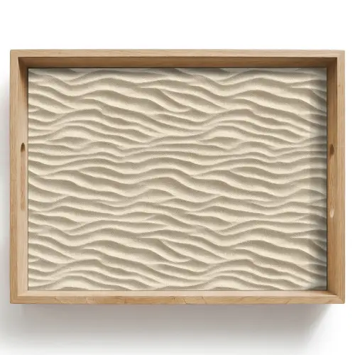 Zand - Golven - Beige Dienblad Rechthoek middel 911 -z3d_shopping