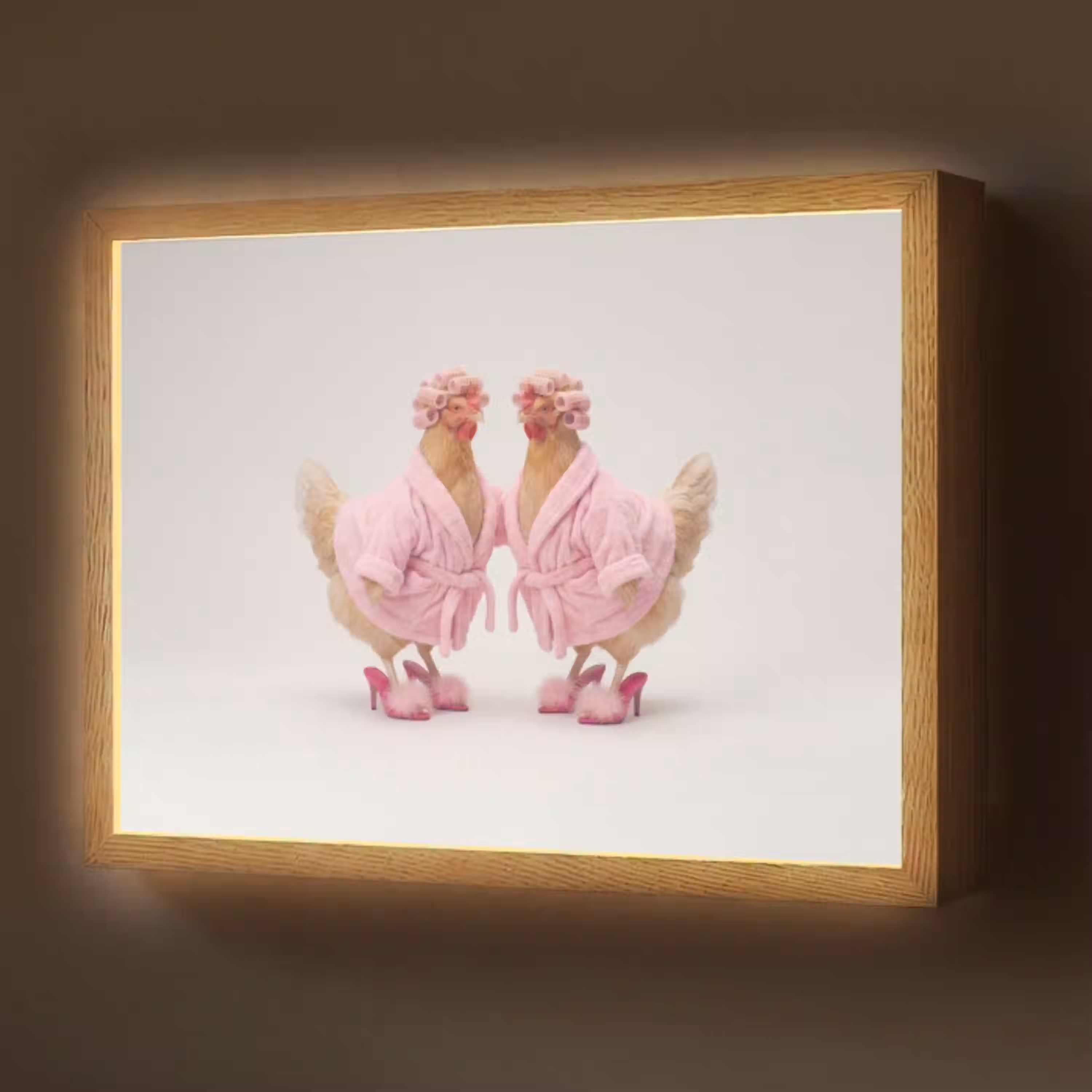 Kippen - Badjas - Krukspelden - Hakken Light Box met batterij (Wandlamp) middel -z3d_website
