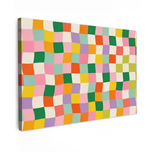Vierkanten - Kleurrijk - Golvend canvas 2cm klein -z3d