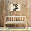 Beige - Lijnen - Golvend -  Abstract Tuinposter op houten frame 2 cm dik klein -sfeer4