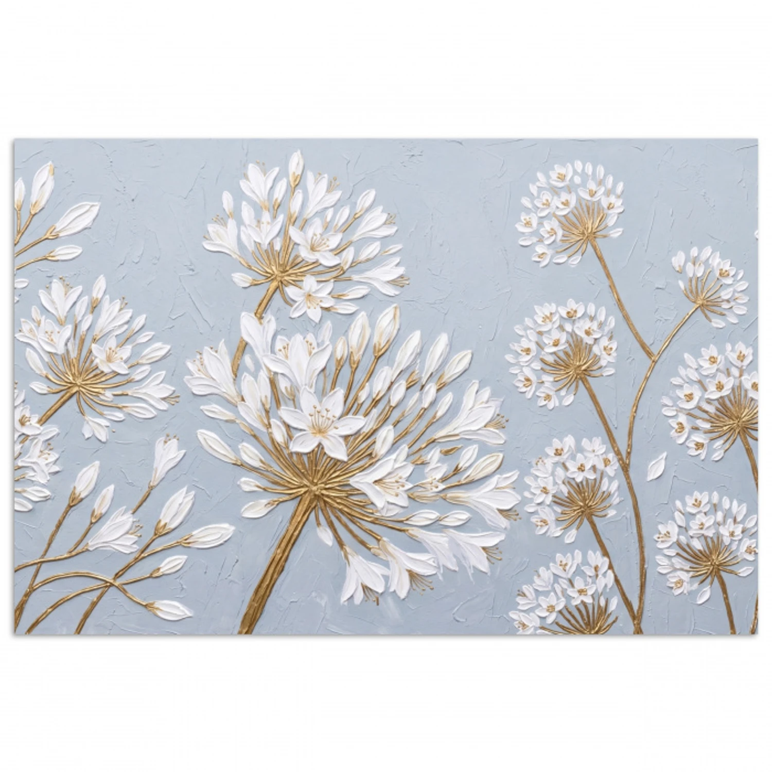 Illustratie - Bloemen - Blauw poster papier klein -3d