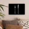 Vork - Mes - Zilver canvas 2cm klein -sfeer1