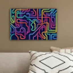 Retro - Abstract - Neon canvas 2cm klein -sfeer3
