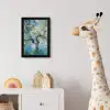 Amandelbloesem boom - Blauw - Abstract fotolijst zwart zonder passe partout klein -usfeer4_kinderkamer