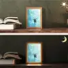 Schildpad - Zee - Blauw - Schittering Light Box met kabel (Tafellamp) klein -sfeer3