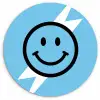 Smiley - Blauw - Bliksem Wandcirkel kunststof plaat 5mm dik klein -3d