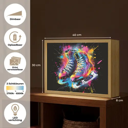 Graffiti - Sport - Schaatsen - Verf Light Box met batterij (Wandlamp) middel -USP_websiteoverzichtNL