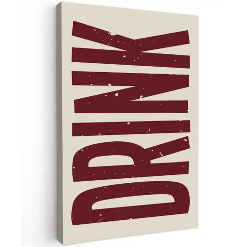Rood - Vintage - Decoratie - Japandi canvas 2cm klein -z3d