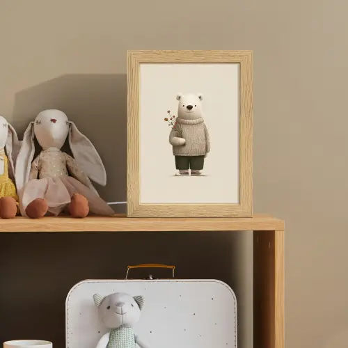 Knuffelbeer - Oranje bloemen - Vriendelijk Light Box met kabel klein -sfeer2_kind