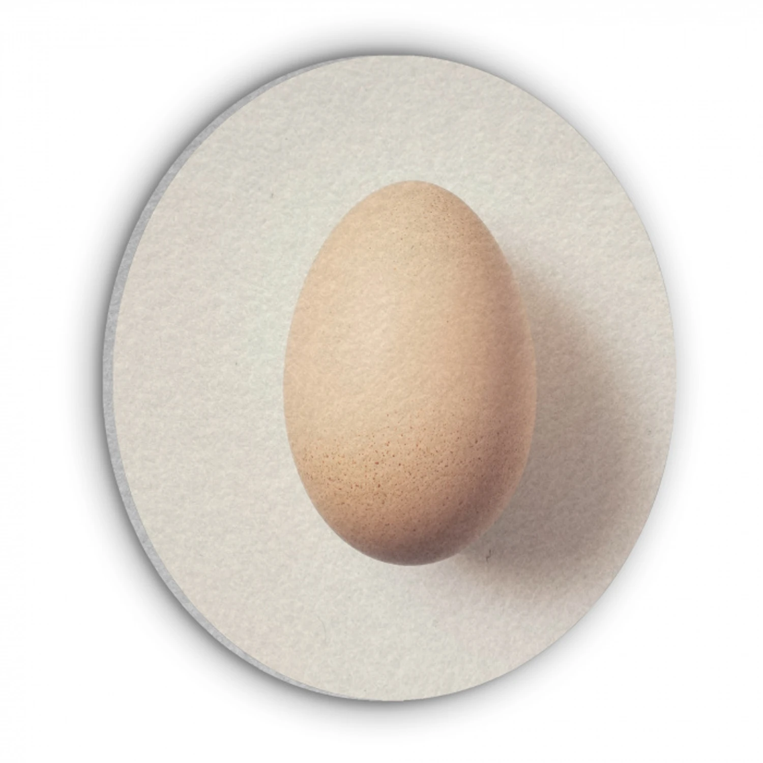 Ei - Beige - Ovaal - Egaal Akoestische PET Vilt - Rond klein -3d