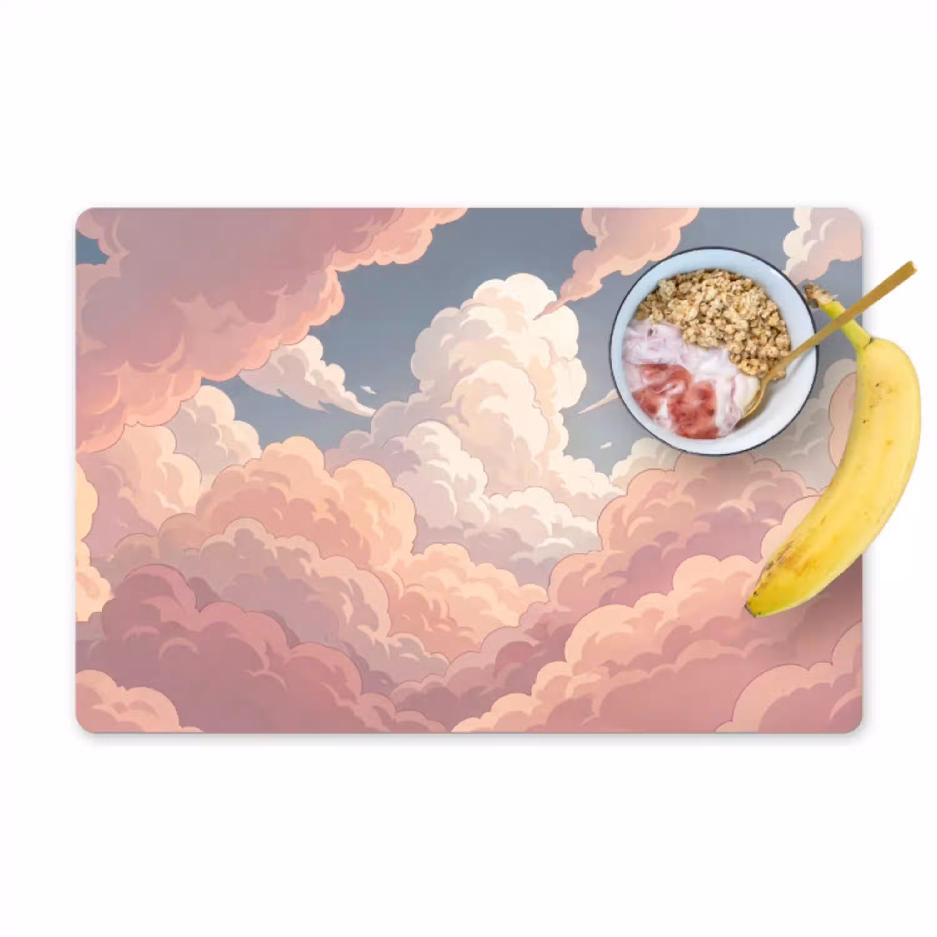 Wolken - Lucht - Natuur - Pastel - Roze Placemat vinyl groot -zzzproduct_Kitchenyeah-website
