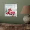 Auto - Rood - Cadeaus - Winter - Sneeuw - Kerst plexiglas 5mm klein -sfeer3