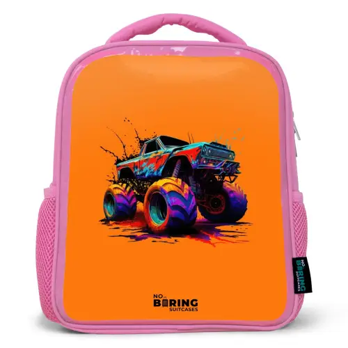 Rainbow Wheels Kinderrugzak - Roze middel -3d