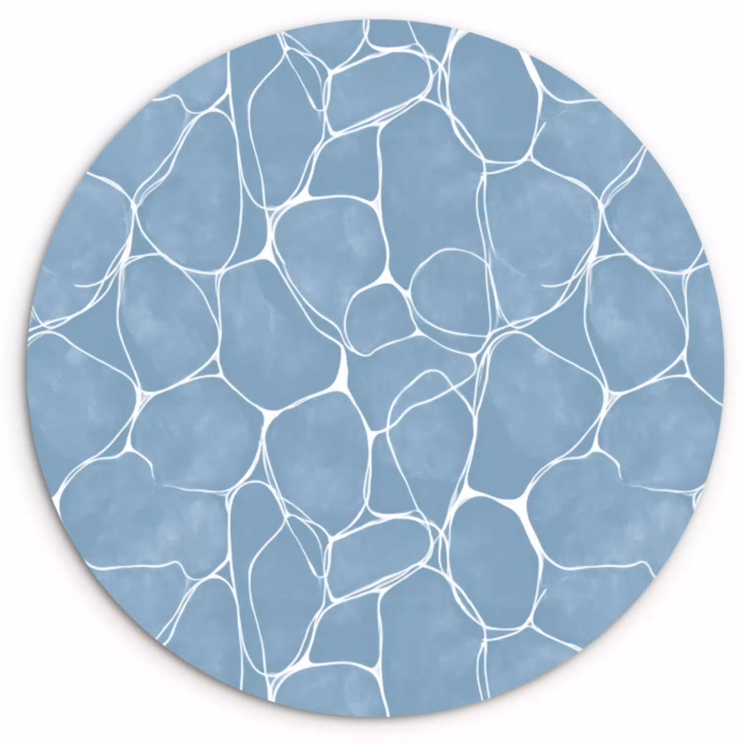 Organisch - Patroon - Blauw Wandcirkel kunststof plaat 5mm dik klein 188 -3d