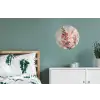 Bloem - Leeuwenbek - Roze - Stengel Wandcirkel aluminium klein -slaapkamer