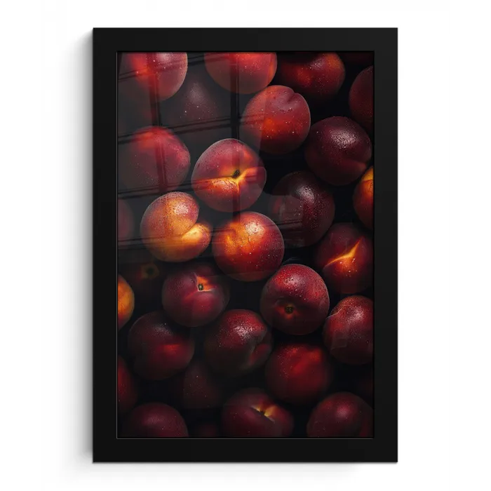 Fruit - Close up - Nectarines fotolijst zwart zonder passe partout klein -3d