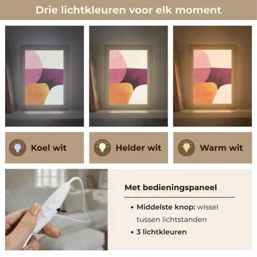 Vormen - Abstract - Kleurrijk Light Box met kabel (Tafellamp) klein -USP_lichtkleurNL