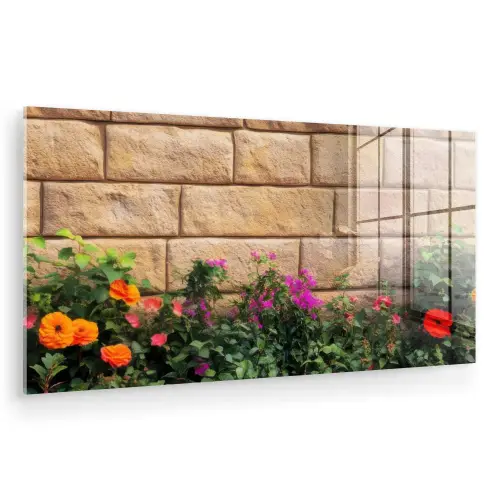 Bloemen - Bakstenen - Kleurrijk plexiglas 5mm klein -zzzproduct_nieuw
