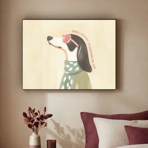 Quote - Hond - Zonnebril Textielframe zwart klein -sfeer1