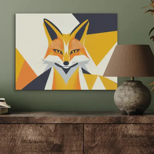 Vos - Oranje - Abstract - Driehoeken PET vilt klein -sfeer2