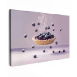 Eten - Taart - Bessen - Blauw Tuinposter op houten frame 2 cm dik klein -3d