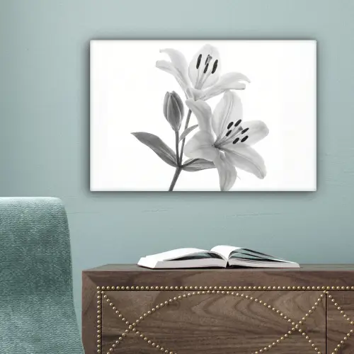 Lelies - Elegant - Zwart - Wit canvas 2cm klein -sfeer4