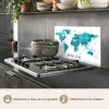 Wereldkaart - Blauw - Kleurrijk keuken achterwand spatscherm klein -usp_FR
