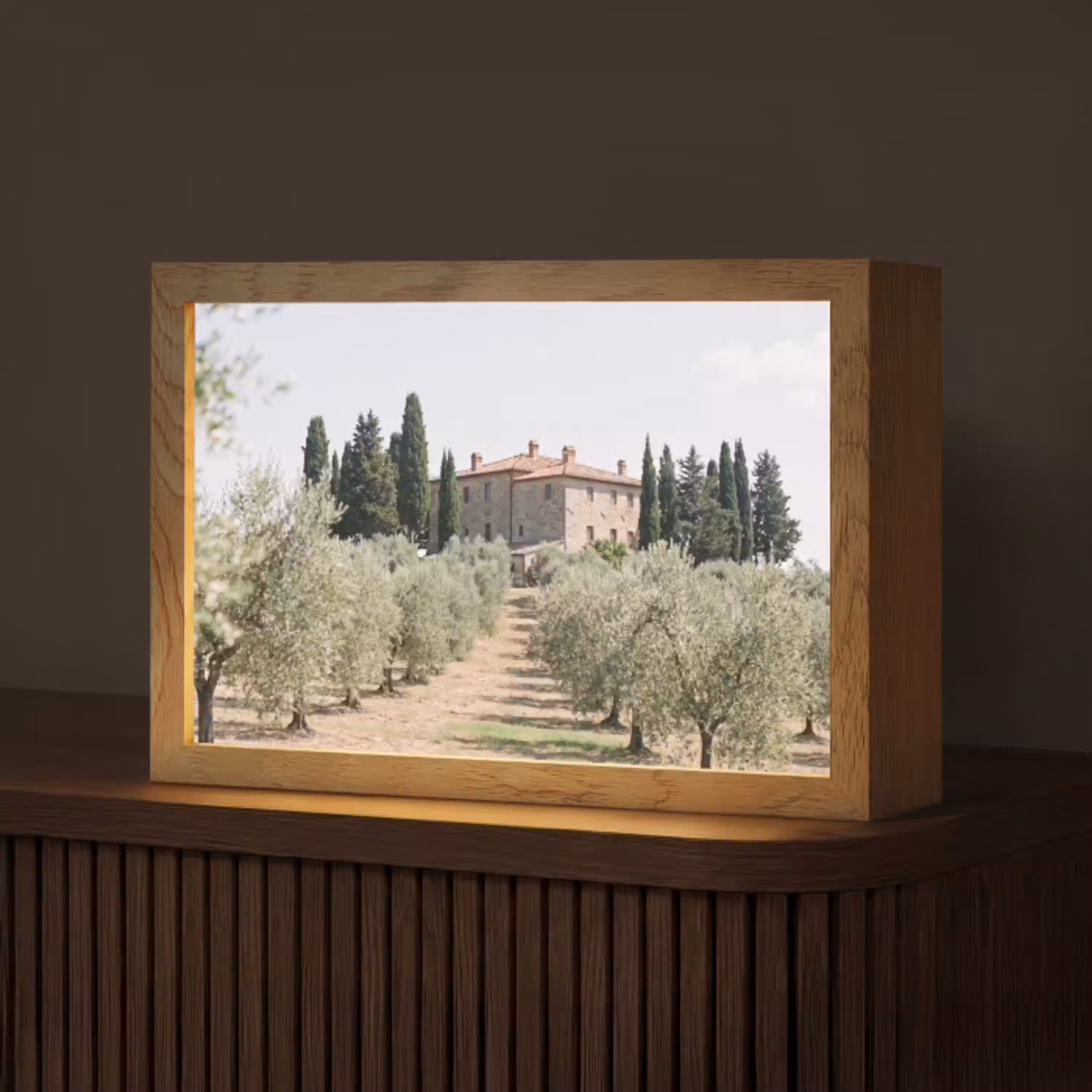 Landhuis - olijfboom - gaard Light Box met kabel (Tafellamp) klein -z3d_website