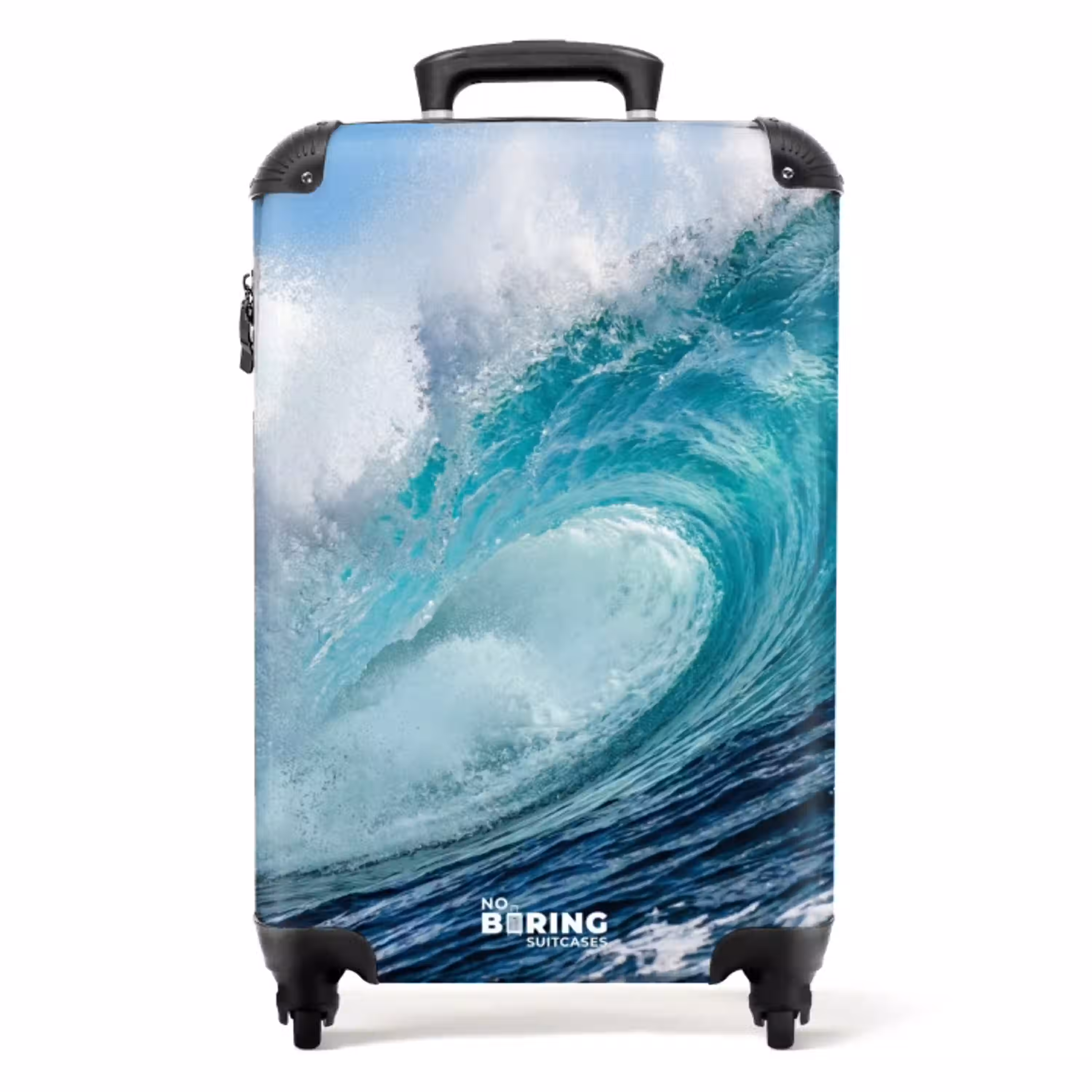 Golf - Oceaan - Water - Dynamisch - Blauw NBS - Handbagage koffer - Volwassenen Unisex middel -productfoto_recht