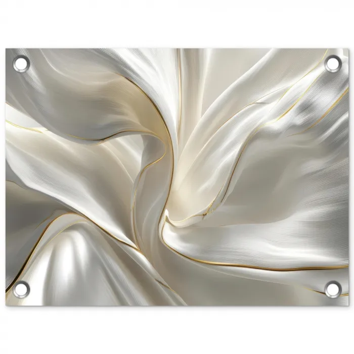 Stof - Plooien - Goud tuinposter los doek klein -3d