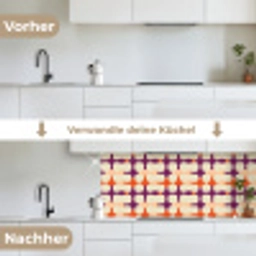 Modern - Patroon - Kleurrijk keuken achterwand 2 middel 871 -voor-na_DE