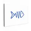 Vis - Minimalistisch - Blauw - Lijn canvas 2cm klein -z3d