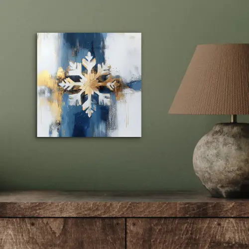 Abstract - Winter - Sneeuwvlok - Sneeuw - Goud aluminium wit klein -sfeer2