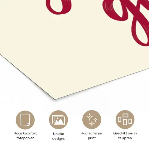 you go girl - Rood - Wit poster papier klein -closeup_NL