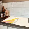 Vogel - Minimalistisch - Geel Inductie beschermer vinyl 3mm klein -sfeer3